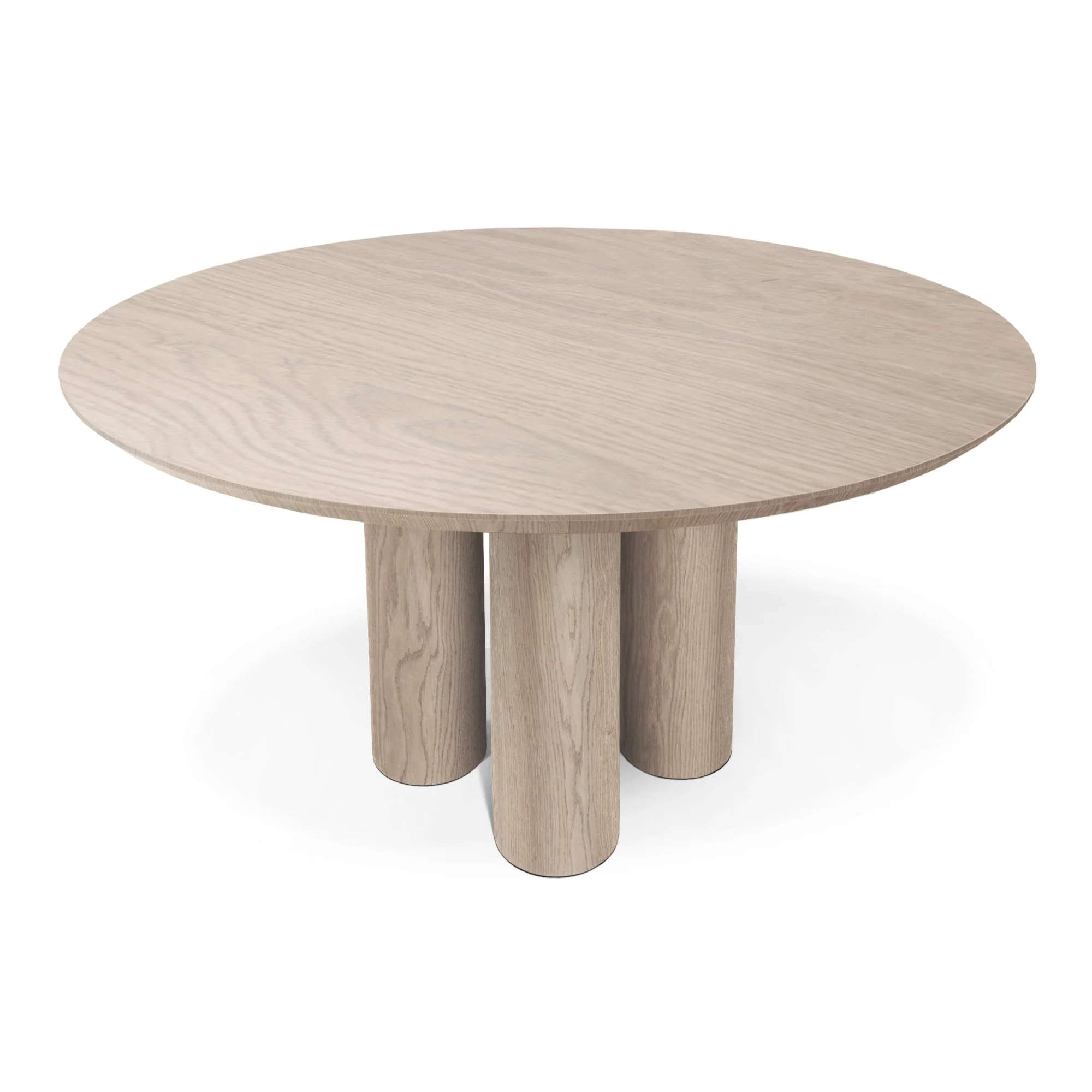 Round Dining Table in Cotton Oak - Dive into the seamless blend of warmth and modernity with our round oak dining room table - elevated by round