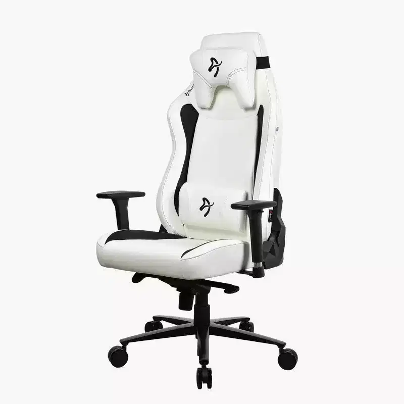 XL PU Leather Gaming and Office Chair with Adjustable Lumbar and Neck Support – White