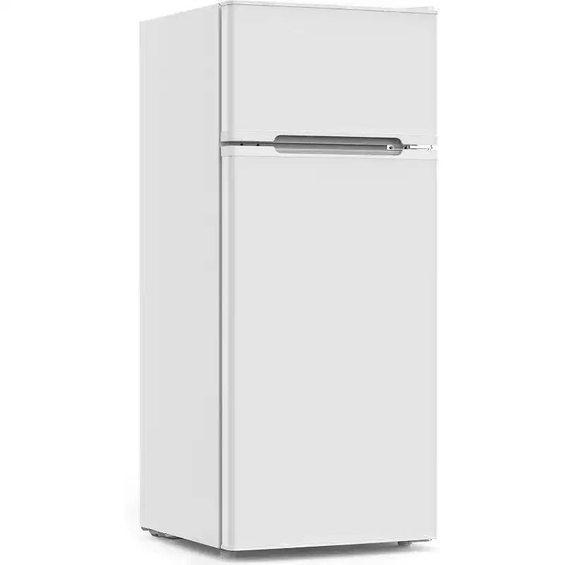 ZAFRO 4.5 Cu.Ft Dorm Fridge With Freezer,2-Door Compact Refrigerator With 2 Removable Shelves,3 Level Adjustable Thermostat, Commercial Office Fridge