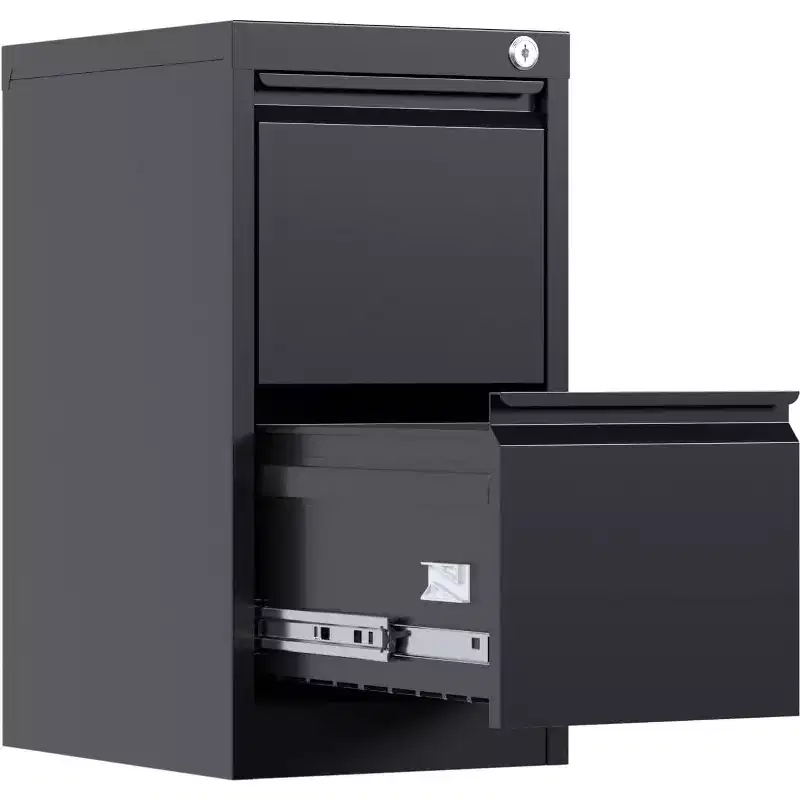 File Cabinets, Lockable 3-Drawers Black Metal Storage Cabinets for Home Office to Hanging Files Letter/Legal/f4/a4 Size