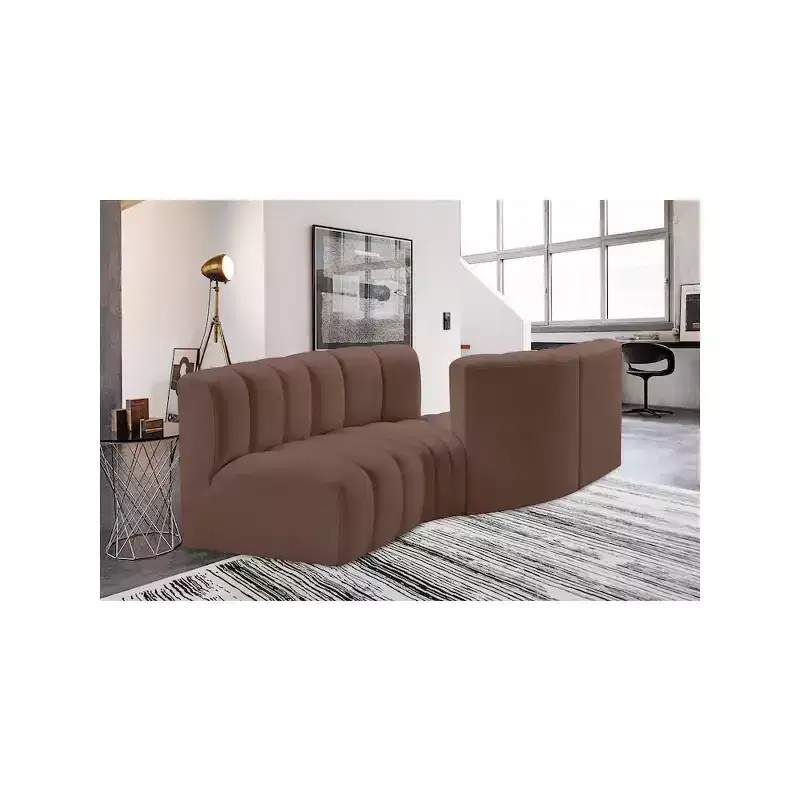 Arc Brown Vegan Leather Modular Sofa