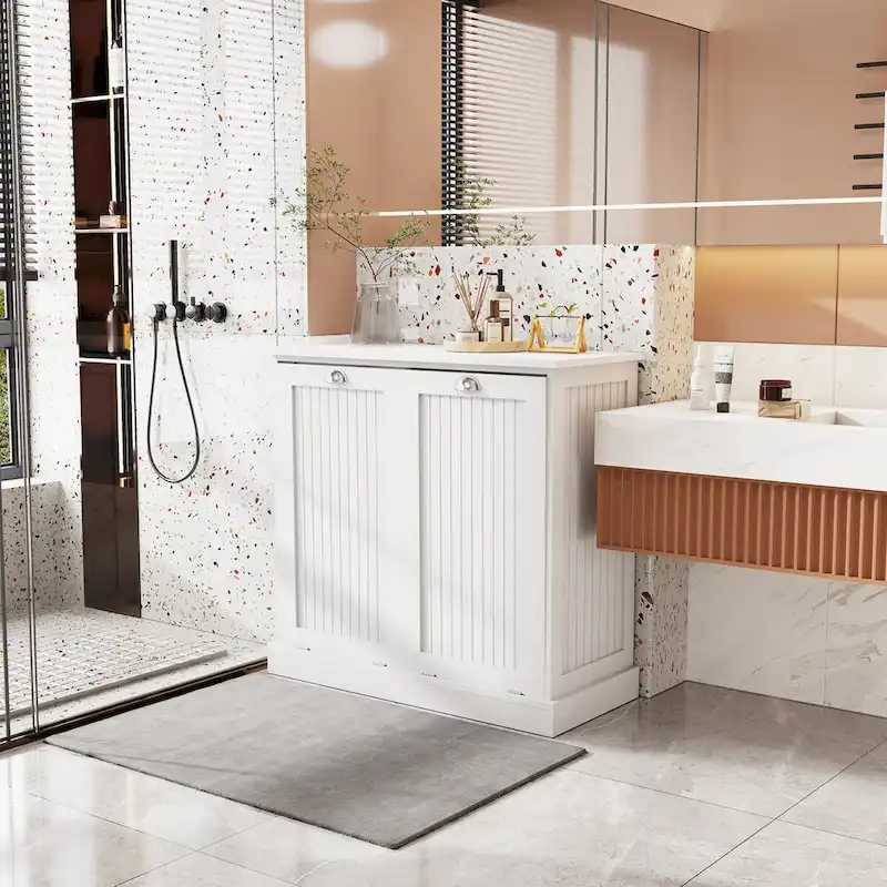 MDF 2-Compartment Tilt-Out Laundry Sorter Cabinet 33