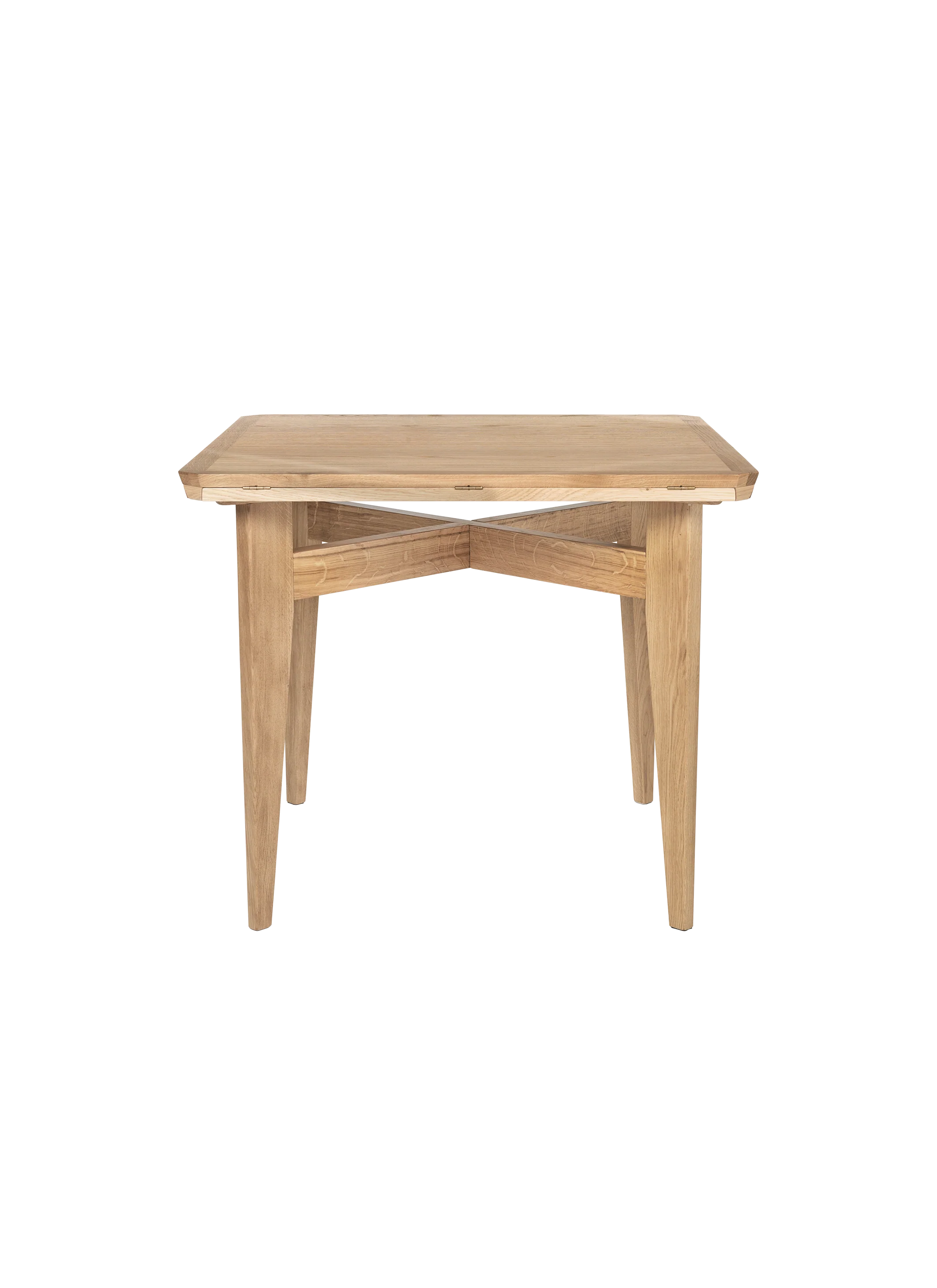Contemporary Natural Oak Extendable Dining Table with Rotating Mechanism for Dining Room