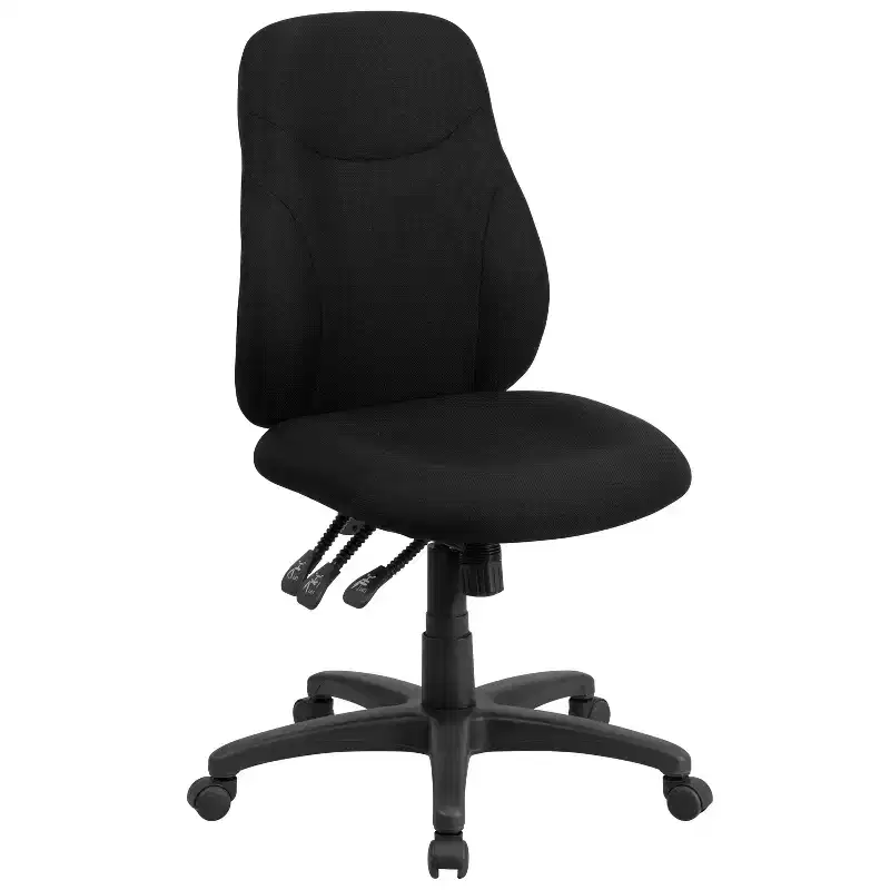 Mid-Back Black Fabric Ergonomic Task Office Chair