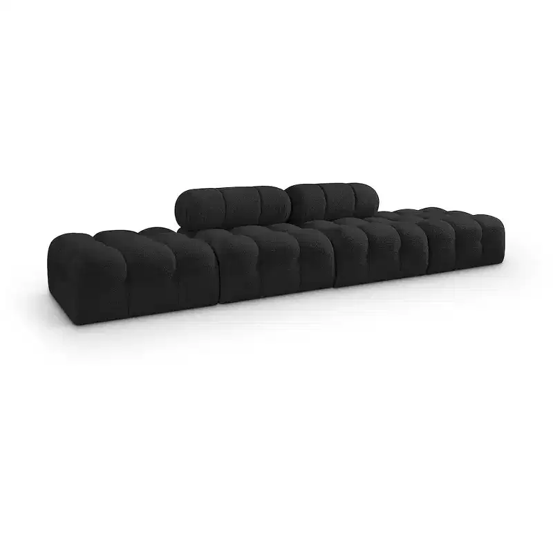 Meridian Furniture Ames 136 Boucle Fabric Upholstered 4pc. Modular Sofa