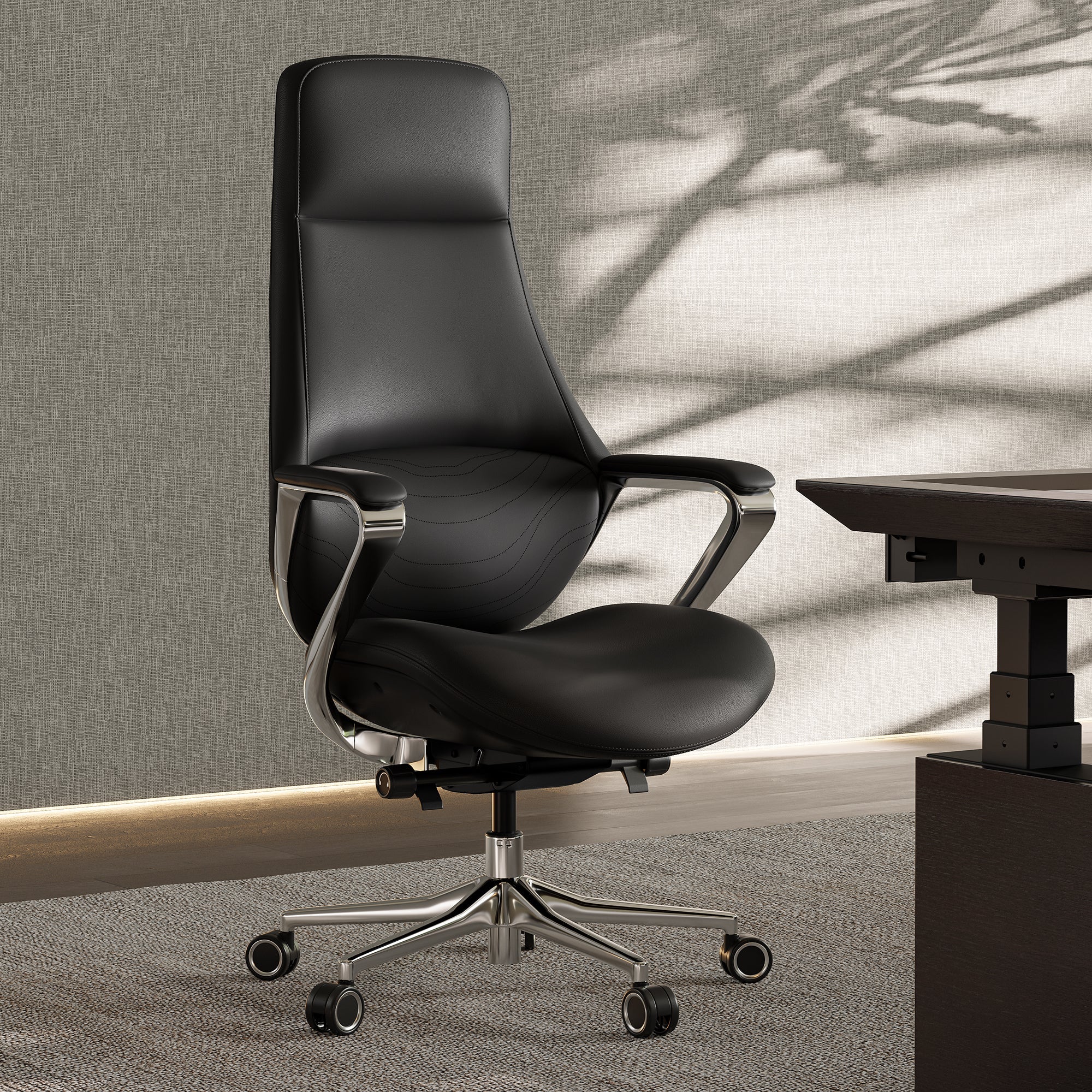 Silicone Leather Executive Office Chair - Clean Lines Home Office