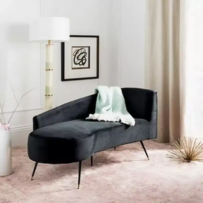 Black two-seater sofa