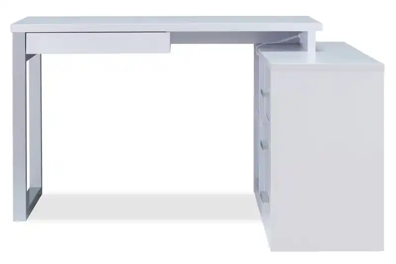 55 Reversible Corner Office Desk with 4-Drawers & Cubbies