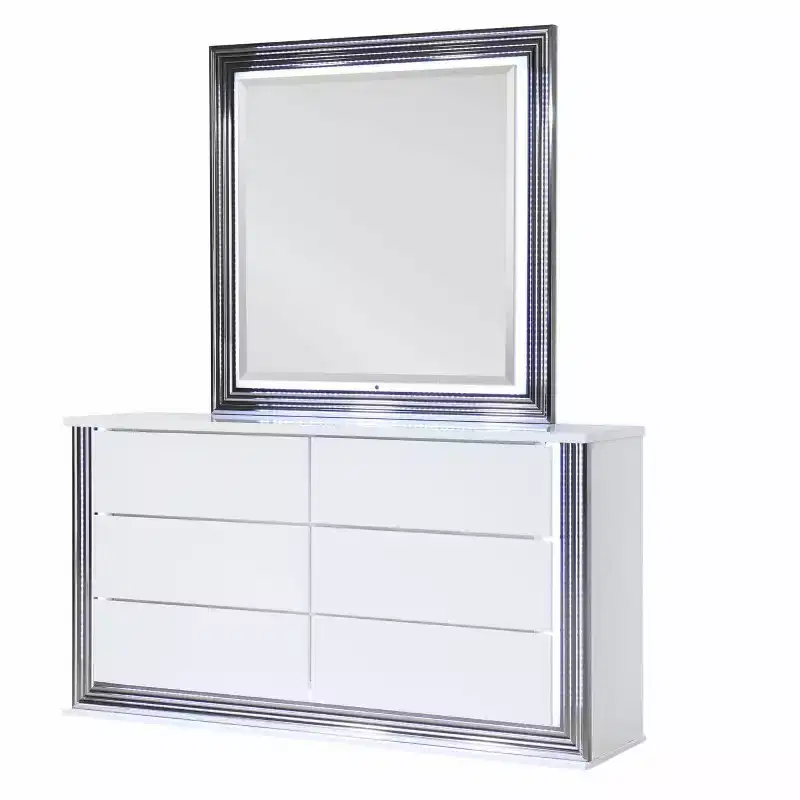19.92 in.H MDF Horizontal Dressers with 3 - Drawers in White Finish