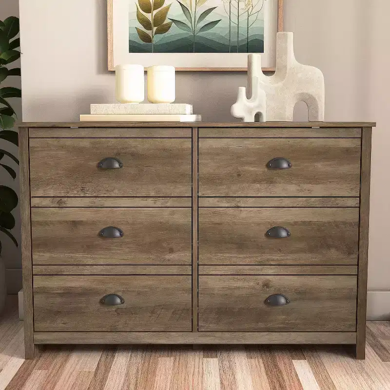Galano Geodarno 6 Drawer Dresser (Interlock) - Knotty Oak