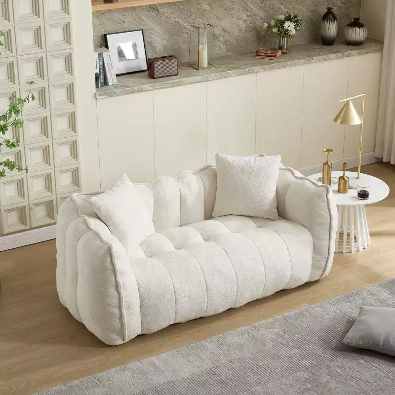 Bean Bag Chair for 2, High-Resilience Foam Floor Sofa Chair for Spacious Comfort, Comfy Seating for Living Room and Shared Spaces