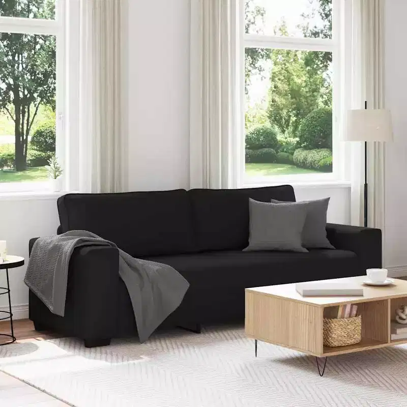 3 - Seater Sofa Black 70.9 Fabric
