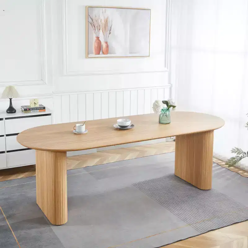 Extensible Dining Table with MDF Top and Metal Legs, for Dining Room, Office, or Coffee Table