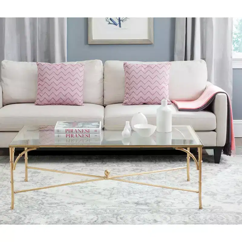 Maurice Coffee Table - Gold/Glass - Safavieh
