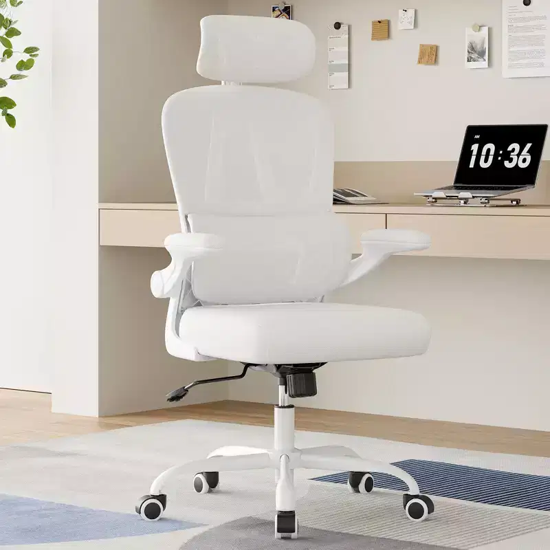 TUYOHW Ergonomic Mesh Office Chair with Adjustable Lumbar Support,Headrest & Flip-Up Armrests,Home Office Desk Chair for Study,Gaming Room
